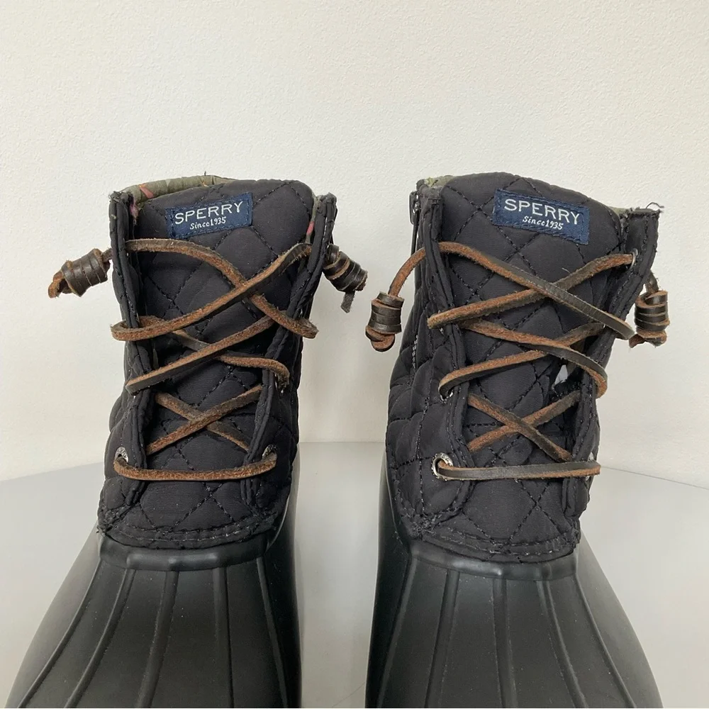 Sperry Black Waterproof Duck Boots. Size 7.5 Women's - Picture 3 of 11